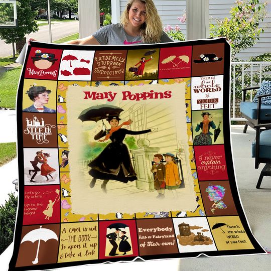 Mary Poppins Fleece Blanket | Mary Poppins Bert Blanket for Bed Couch Sofa, Christmas Gifts