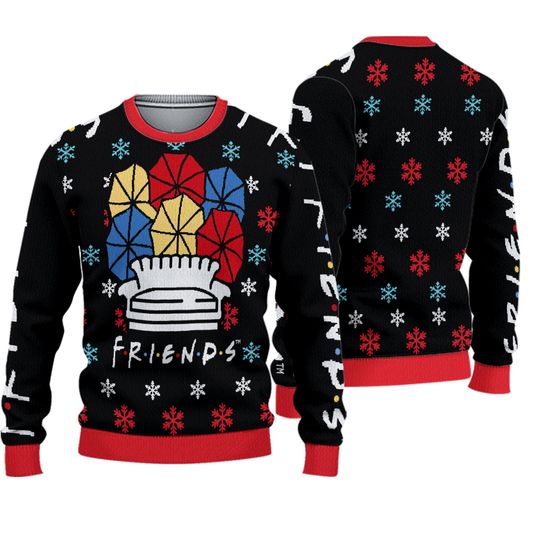 Friends TV Show Ugly Christmas Sweater for Adults, Friends TV Series Ugly Holiday Sweaters, Friends Xmas Crewneck