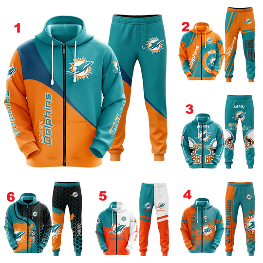 Miami Dolphins Men's Hoodie Jogger Sets, Sport Outfits