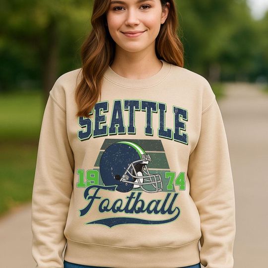 Discover Vintage Style Seattle Crewneck Sweatshirt, Vintage Seattle Football Shirt, Womens Mens Seattle Shirt Gift, Football Fans Shirt