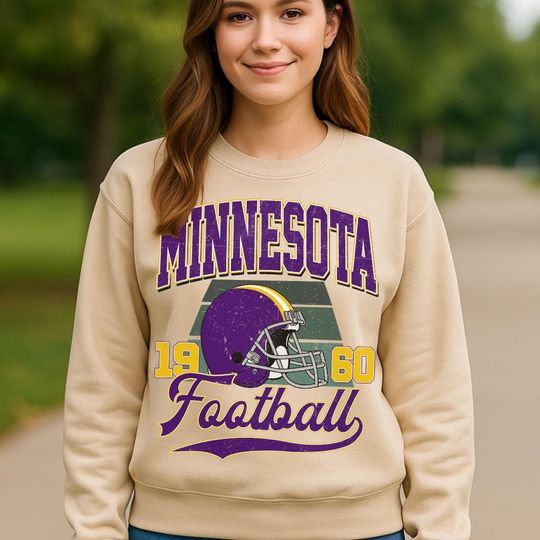 Discover Vintage Minnesota Football Sweatshirt, Womens Mens Minnesota Sweatshirt Gift, Football Fans Sweatshirt