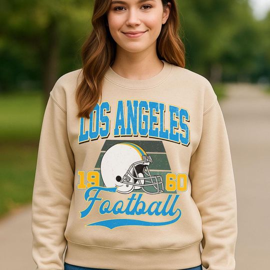 Discover Vintage Los Angeles Football Sweatshirt, Womens Mens Los Angeles Sweatshirt Gift, Football Fans Sweatshirt