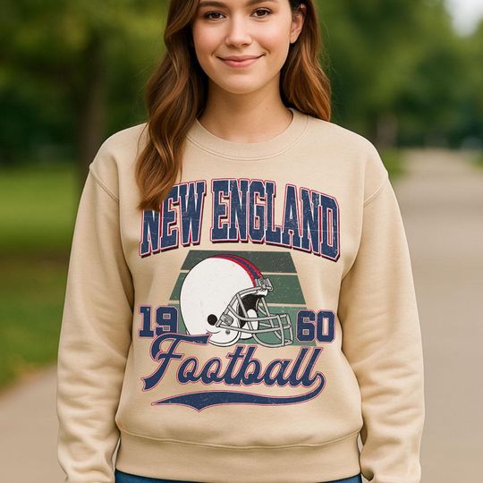 Discover Vintage Style New England Crewneck Sweatshirt, Vintage New England Football Shirt, Womens Mens New England Shirt Gift, Football Fans Shirt