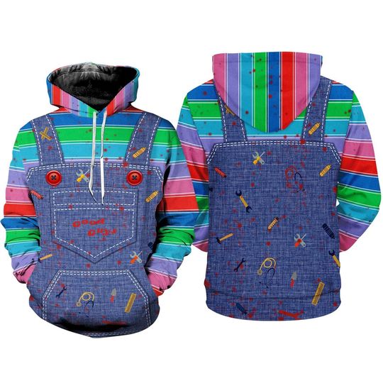 Chucky Full Over Print 3D Hoodie, Chucky Child Play Horror Halloween Sweatshirt Hoodie