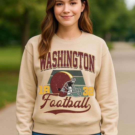 Discover Vintage Style Washington Crewneck Sweatshirt, Vintage Washington Football Shirt, Womens Mens Washington Shirt Gift, Football Fans Shirt