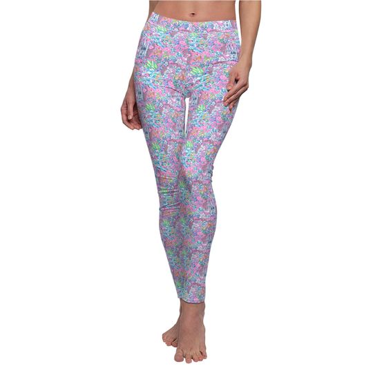 Discover Bright Tropical Dreams - Cinde's Mice - Women's Full Length Leggings (Made in USA)