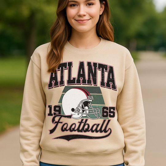 Vintage Atlanta Football Sweatshirt, Womens Mens Sweatshirt Gift, Gift for Football Fans