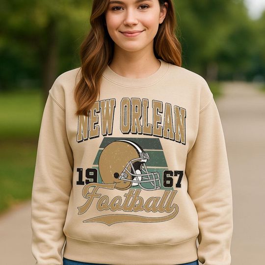 Discover Vintage New Orleans Football Sweatshirt, Womens Mens Sweatshirt Gift, Gift for Football Fans