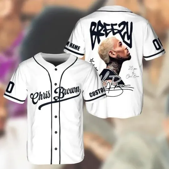 Discover Brown Breezy Bowl XX 2025 Baseball Jersey – R&B Music Tour Shirt