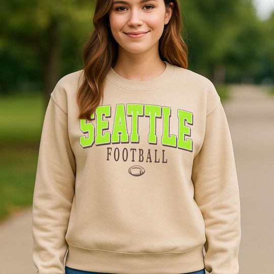 Discover Retro Style Seattle Crewneck Sweatshirt, Vintage Seattle Football Shirt, Football Fans Shirt