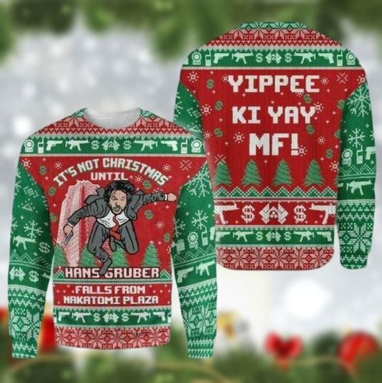 Christmas Hans Gruber Fall Nakatomi Plaza Die Hard Ugly Sweater, Yippee Ki Yay Sweater, Woman Sweater, Sweater Men, Funny Xmas Shirt