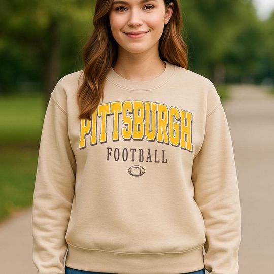 Discover Retro Style Pittsburgh Crewneck Sweatshirt, Vintage Pittsburgh Football Shirt, Football Fans Shirt