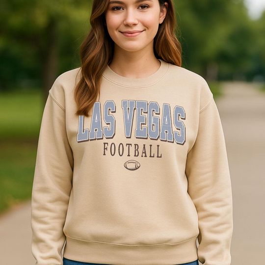 Discover Retro Style Las Vegas Crewneck Sweatshirt, Vintage Las Vegas Football Shirt, Football Fans Shirt