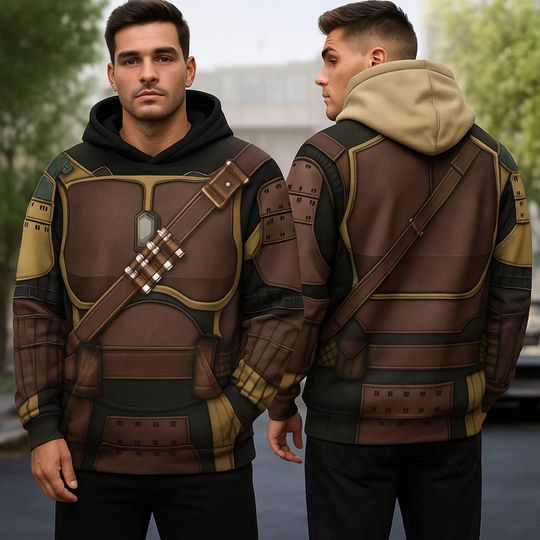 Mandalorian Armor All Over Print Hoodie, Starwars Running Shirt, Mandalorian Sweatshirt