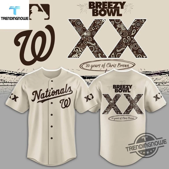 Discover WSH Nationals Chris Brown Breezy Bowl XX 2025 Jersey