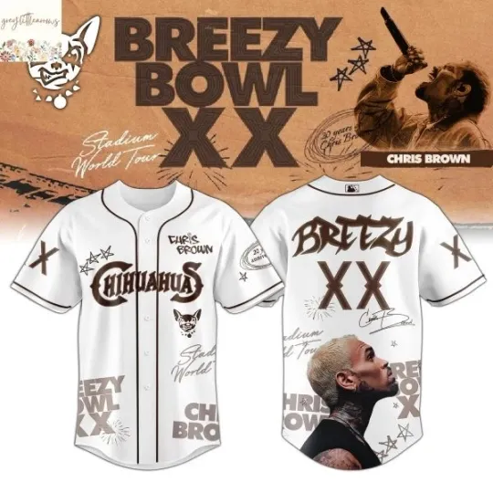 Discover Chihuahuas x Breezy Bowl XX Chris Bro*wn Baseball Jersey