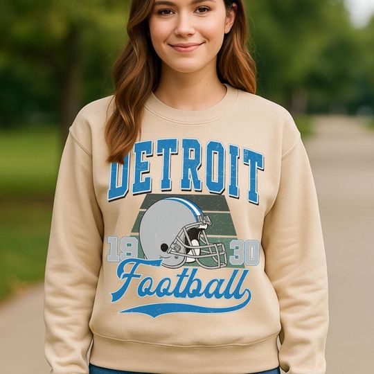 Vintage Detroit Football Sweatshirt, Womens Mens Sweatshirt Gift, Gift for Football Fans