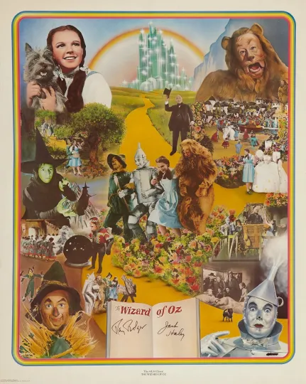 1939 The Wizard of Oz Movie Poster, Dorothy Wicked Witch Tin Man Premium Matte Vertical Poster