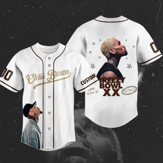 Discover Chris Brown Breezy Bowl Xx Baseball Jersey, Personalized Cb Breezy Bowl Xx Shirt