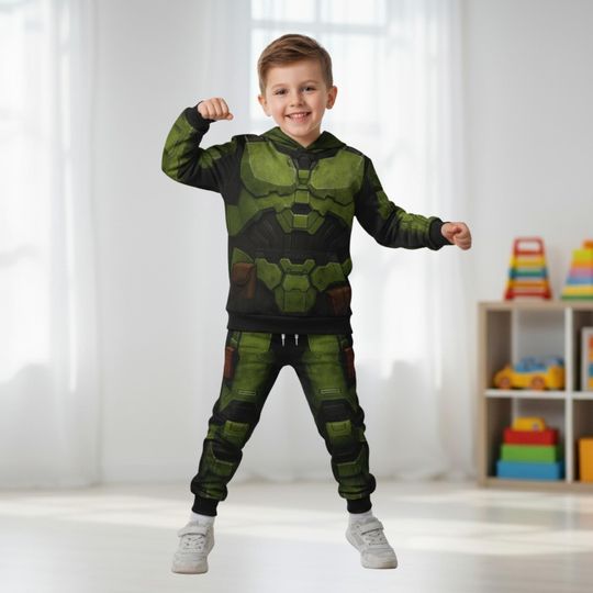 Discover Game Character Costume Hoodie Jogger, Gamer Cosplay Pullover Hoodie Jogger Set, Hero Cosplay Hoodie, Halo Gaming Gift for Men Women