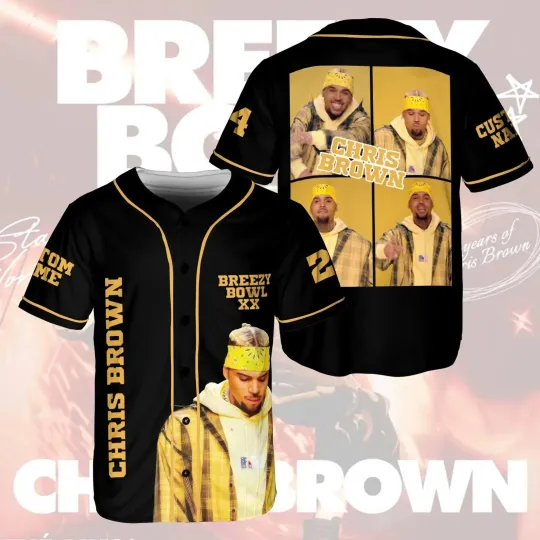Discover Personalized Chris Brown Breezy Bowl Tour XX Baseball Jersey
