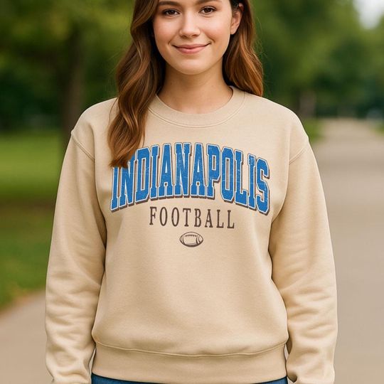 Discover Retro Style Indianapolis Crewneck Sweatshirt, Vintage Indianapolis Football Shirt, Football Fans Shirt