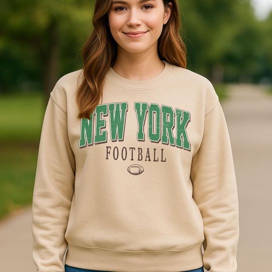 Discover Retro Style New York Crewneck Sweatshirt, Vintage New York Football Shirt, Football Fans Shirt