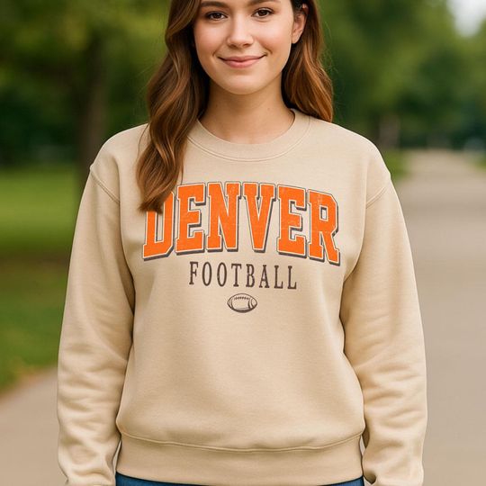 Discover Retro Style Denver Crewneck Sweatshirt, Vintage Denver Football Shirt, Football Fans Shirt