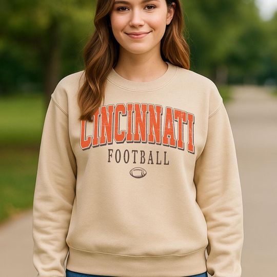 Discover Retro Cincinnati Football Sweatshirt, Womens Mens Sweatshirt Gift, Gift for Football Fans