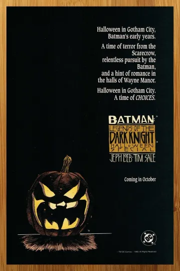 1993 Batman Legends of the Dark Knight Halloween Special Vertical Poster Art