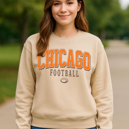 Discover Retro Chicago Football Sweatshirt, Womens Mens Sweatshirt Gift, Gift for Football Fans