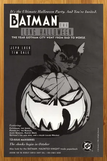 1996 Batman The Long Halloween Poster DC Jeph Loeb Tim Sale Premium Matte Vertical Print