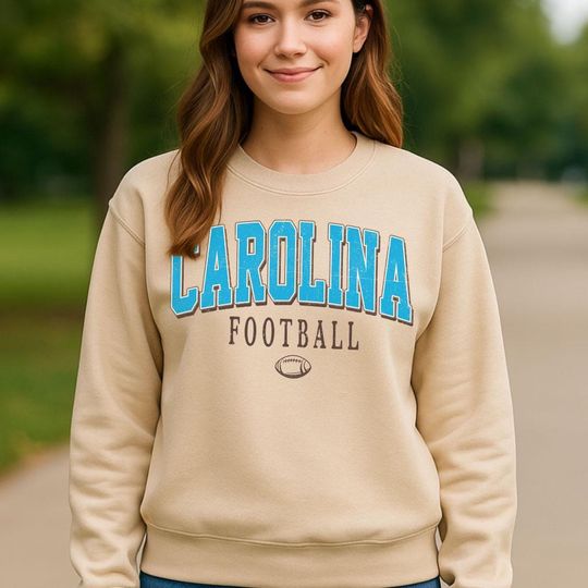 Discover Retro Style Carolina Crewneck Sweatshirt, Vintage Carolina Football Shirt, Football Fans Shirt