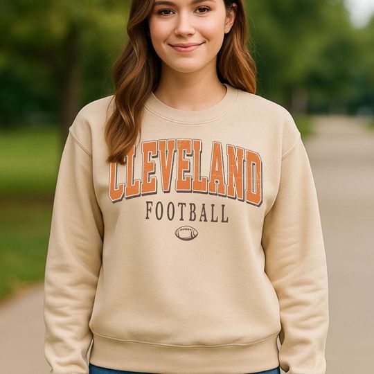 Retro Cleveland Football Sweatshirt, Womens Mens Sweatshirt Gift, Gift for Football Fans