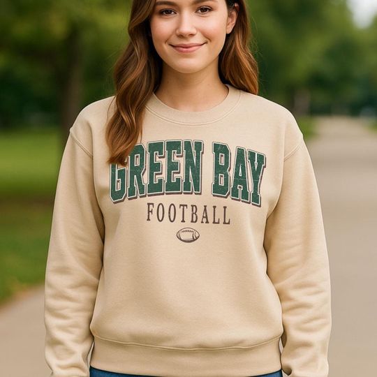 Discover Retro Style Green Bay Crewneck Sweatshirt, Vintage Green Bay Football Shirt, Football Fans Shirt