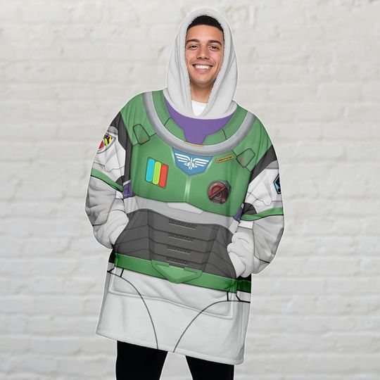 Buzz Lightyear Blanket Hoodie, Disney Toy Story Cosplay Costume, Disneybound Hoodie With Pocket, Halloween Gift, Christmas Gift For Him