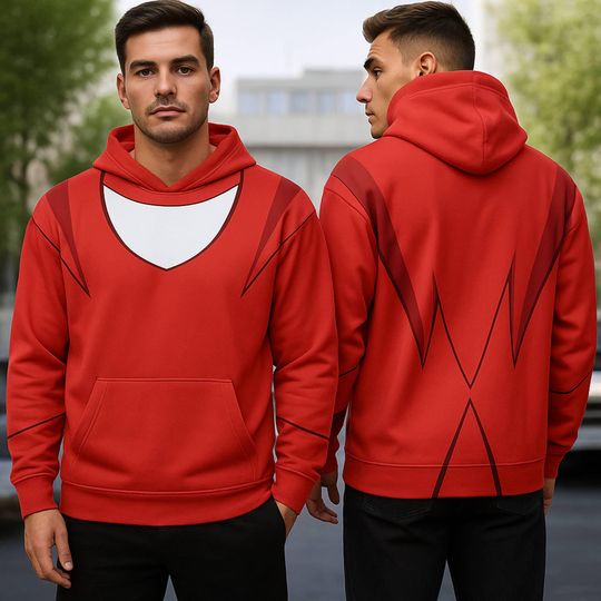 Knuckles the Echidna 3D All Over Print Costume Hoodie, Sonic Rivals Cosplay Sweatshirt