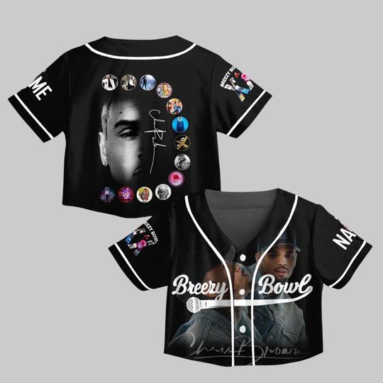 Custom Chris Brown Crop Top Baseball Jersey, Chris Brown Tour Crop Top Jersey, Breezy Bowl XX Shirt, Chris Brown Graphic Tee, CB Tour Shirt