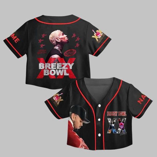 Discover Personalized Chris Brown Breezy Bowl 2025 Croptop Jersey, Chris Brown Breezy Bowl XX Crop Top Jersey, Chris Brown Tour Tee, Breezy Bowl Tee
