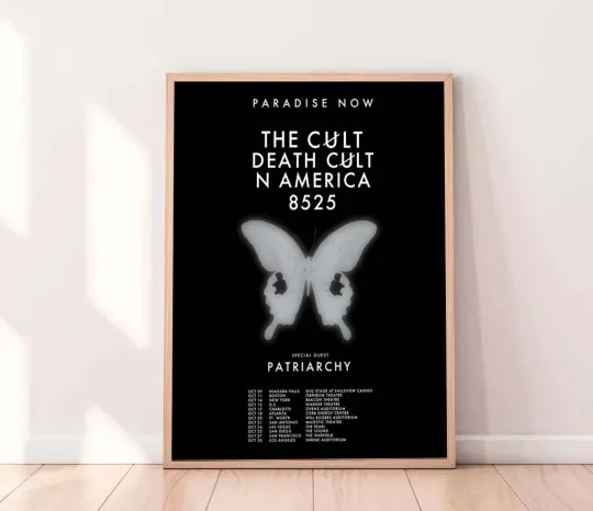 Discover THE CULT - DEATH CULT 2025 Tour Poster Rock Band  Concert Wall Decor, Unframed