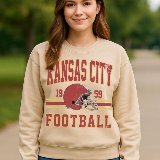 Vintage Kansas Football Sweatshirt, Retro Game Day Sweatshirt, Sport Fan Gift, Fall Outfit