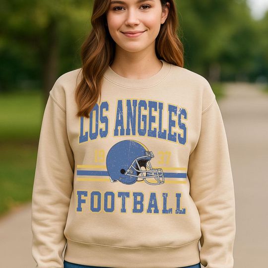 Vintage Los Angeles Football Sweatshirt, Retro Game Day Sweatshirt, Sport Fan Gift, Fall Outfit