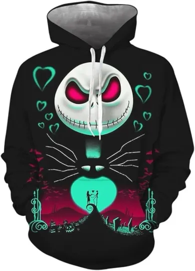 Jack Skellington Nightmare Before Christmas  HOODIE All Over Print-Black