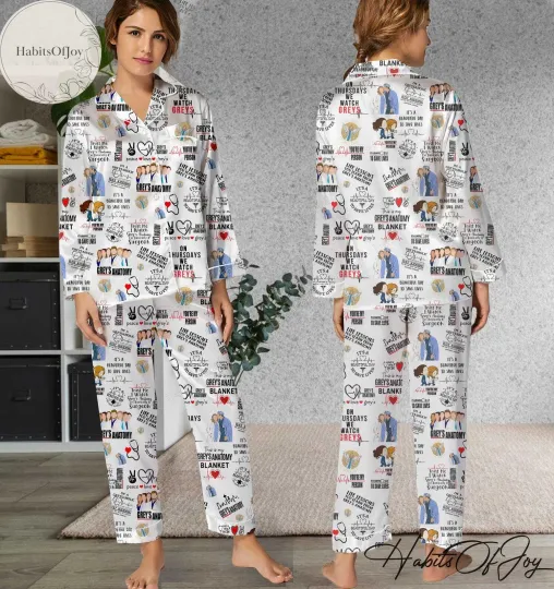 Discover Grey'S Anatomy Pajamas Set, Pajamas Set, Grey'S Anatomy Holiday Pyjamas Set,
