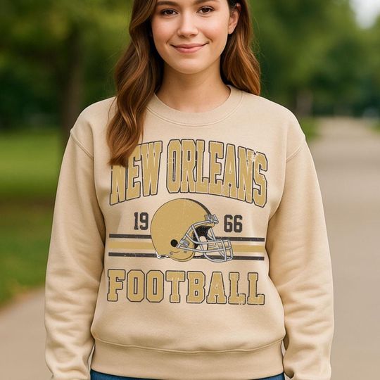 Vintage New Orleans Football Sweatshirt, Retro Game Day Sweatshirt, Sport Fan Gift, Fall Outfit