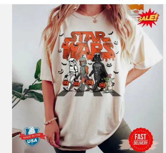 Discover Vintage Star Wars Halloween Shirt, Galaxy Walking Halloween 2025 TShirt