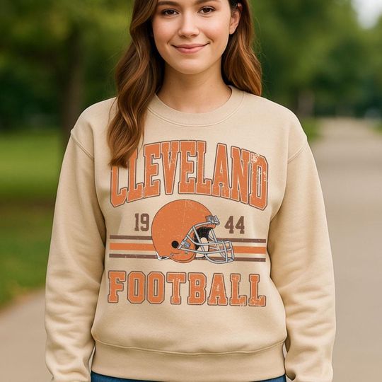 Vintage Cleveland Football Sweatshirt, Retro Game Day Sweatshirt, Sport Fan Gift, Fall Outfit