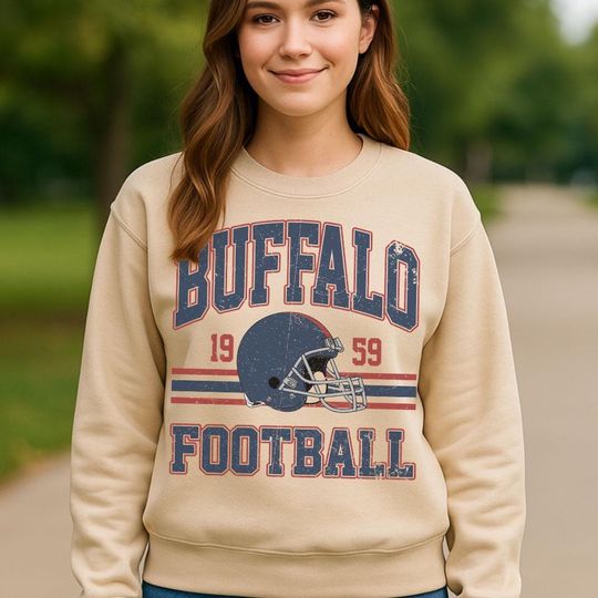 Vintage Buffalo Football Sweatshirt, Retro Game Day Sweatshirt, Sport Fan Gift, Fall Outfit