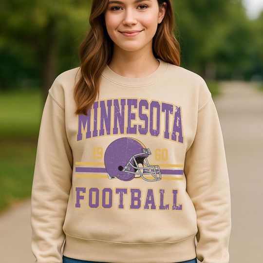 Vintage Minnesota Football Sweatshirt, Retro Game Day Crewneck, Unisex College Style Pullover, Sport Fan Gift, Fall Outfit