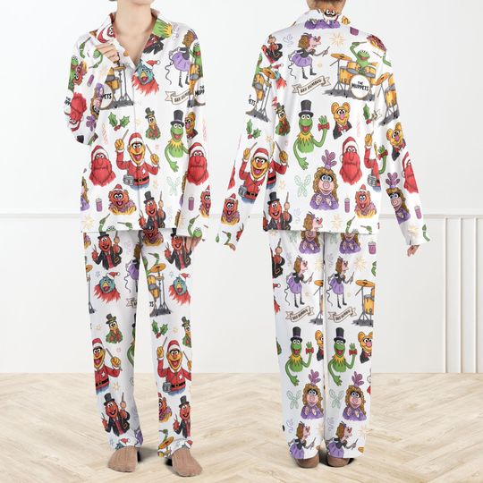 Muppet Christmas Carol Pajama Set For Women, Cartoon Character Sleepwear, Fun Cozy PJs for Women & Men, Christmas Fan Gift